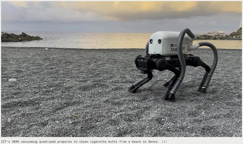 Robot Dog Cleans Up Beaches With Foot-Mounted Vacuums