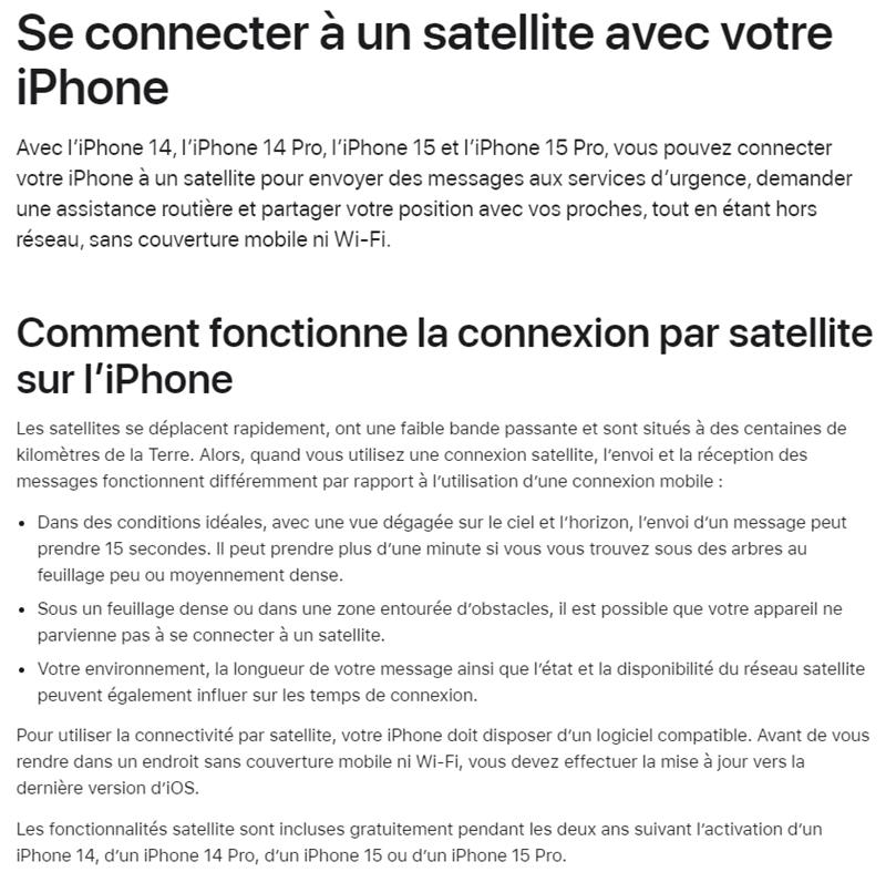 Suite à la remarque de Timo - Se connecter à un satellite avec votre iPhone