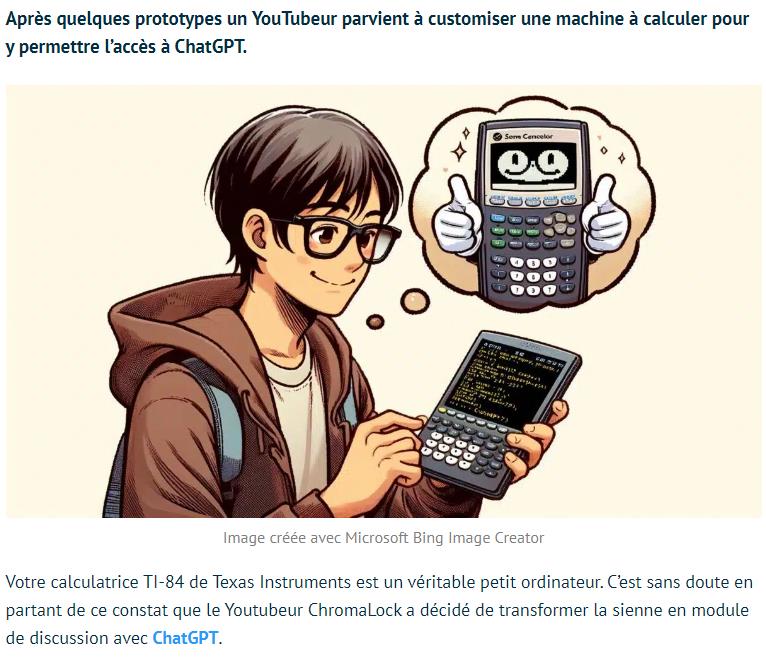 tomsguide - ChatGPT sur une calculatrice Ti-84 : un Youtubeur conçoit une incroyable machine à tricher