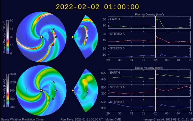 twitter.com _SpaceWeather_ The M1 CME from 29 Jan is predicted to arrive at Earth early on 2 Feb according to the ENLIL model.jpg
