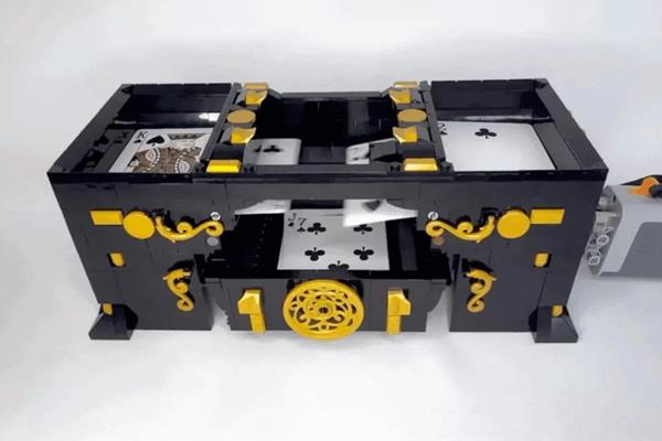 This genius LEGO Card Shuffler can automatically shuffle any deck of cards